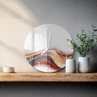 Kulaté skleněné hodiny na zeď Abstrakce