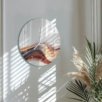 Kulaté skleněné hodiny na zeď Abstrakce