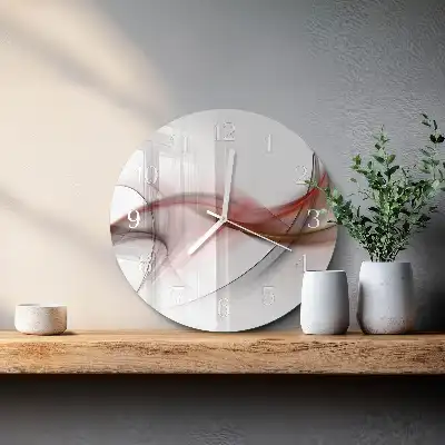 Nástěnné hodiny skleněné kulaté Abstrakce