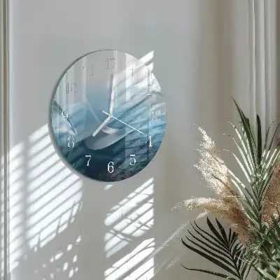 Hodiny na skle kulaté Abstrakce