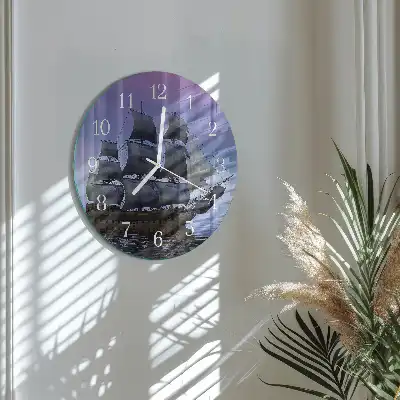 Nástěnné hodiny skleněné kulaté Plachtění