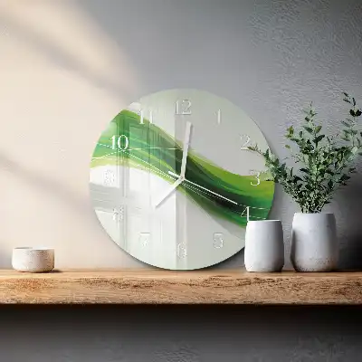 Kulaté skleněné hodiny na zeď Abstrakce