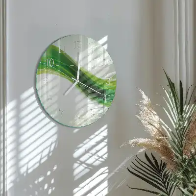 Kulaté skleněné hodiny na zeď Abstrakce