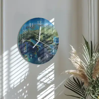 Hodiny s fotkou skleněné kulaté Země