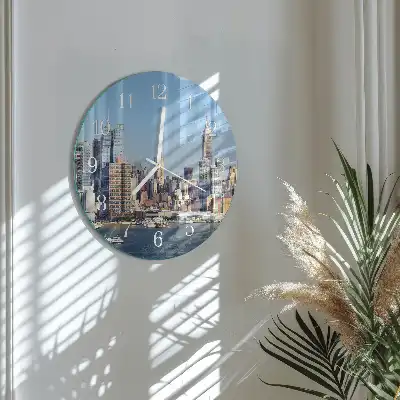 Kulaté skleněné hodiny na stěnu Horizont