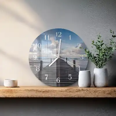Kulaté skleněné hodiny na stěnu Most