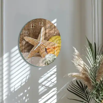Kulaté skleněné hodiny na zeď Hvězdice