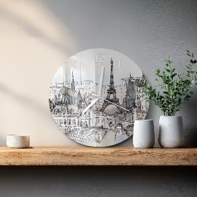 Kulaté skleněné hodiny na stěnu Památky