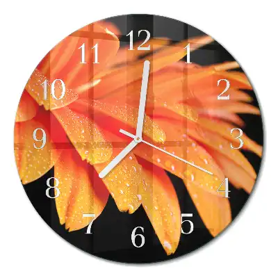Nástěnné hodiny skleněné kulaté Gerbera