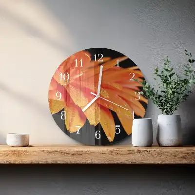 Nástěnné hodiny skleněné kulaté Gerbera