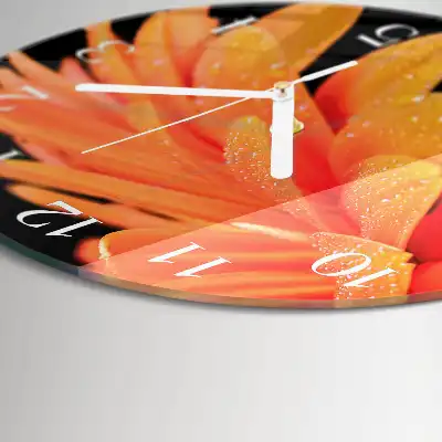 Nástěnné hodiny skleněné kulaté Gerbera