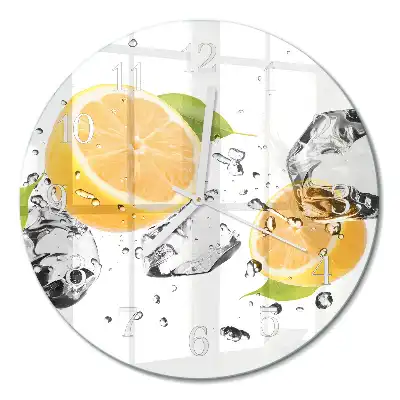 Kulaté skleněné hodiny na stěnu Citrus