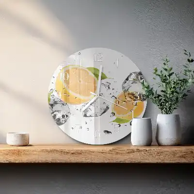 Kulaté skleněné hodiny na stěnu Citrus