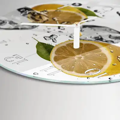 Kulaté skleněné hodiny na stěnu Citrus