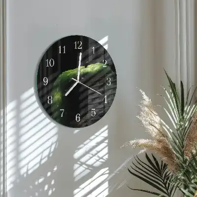 Hodiny s fotkou skleněné kulaté Jablko