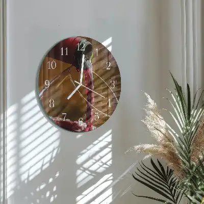 Kulaté skleněné hodiny na stěnu Víno