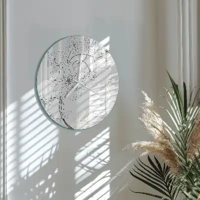 Hodiny s fotkou skleněné kulaté Květiny
