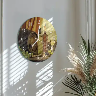 Hodiny na skle kulaté Sud vína