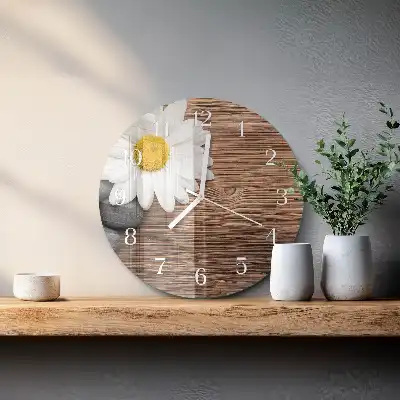 Hodiny s fotkou skleněné kulaté Sedmikráska