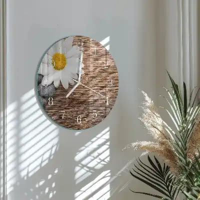Hodiny s fotkou skleněné kulaté Sedmikráska