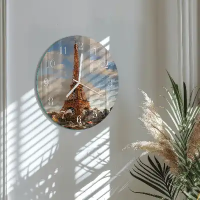 Kulaté skleněné hodiny na zeď Paříž