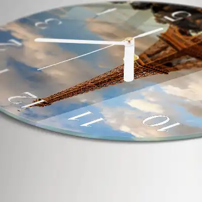 Kulaté skleněné hodiny na zeď Paříž
