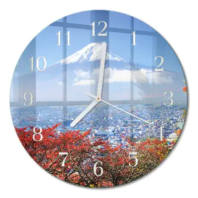Nástěnné hodiny skleněné kulaté Hora
