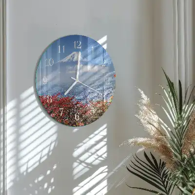 Nástěnné hodiny skleněné kulaté Hora