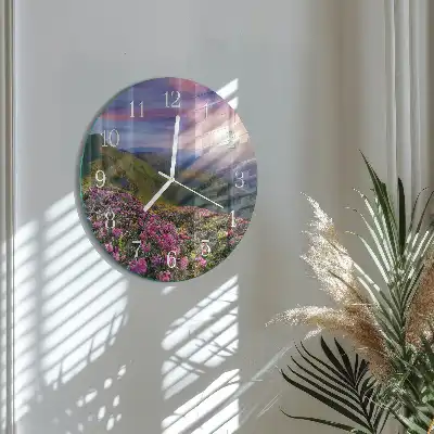 Hodiny na skle kulaté Krajina