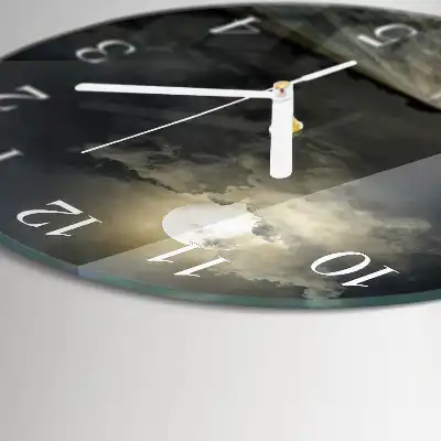 Hodiny s fotkou skleněné kulaté Měsíční cesta