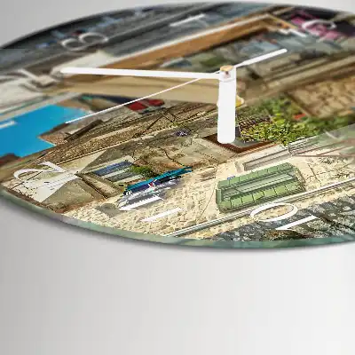 Kulaté skleněné hodiny na zeď Avenue