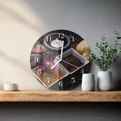 Nástěnné hodiny skleněné kulaté Orchidej