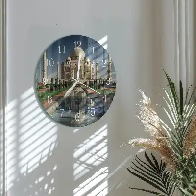 Hodiny na skle kulaté Tádž Mahal