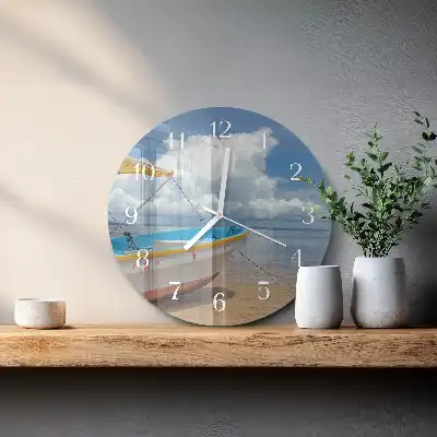 Kulaté skleněné hodiny na zeď Lodž