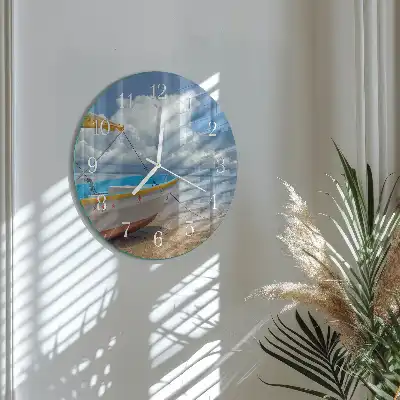 Kulaté skleněné hodiny na zeď Lodž