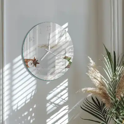 Hodiny s fotkou skleněné kulaté Šálek anýzu