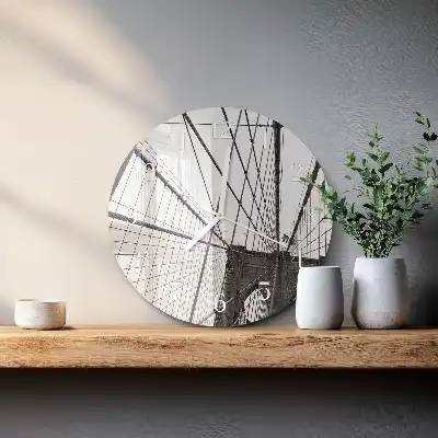 Kulaté skleněné hodiny na zeď Brooklynský most
