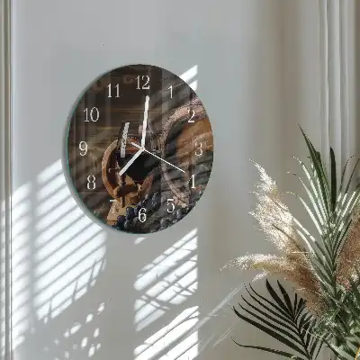Hodiny na skle kulaté Sud vína