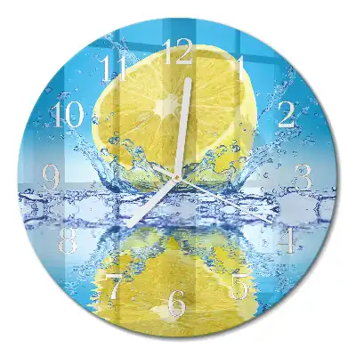 Nástěnné hodiny skleněné kulaté Citrus