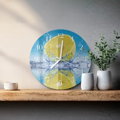 Nástěnné hodiny skleněné kulaté Citrus