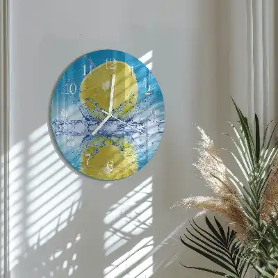 Nástěnné hodiny skleněné kulaté Citrus