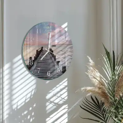 Nástěnné hodiny skleněné kulaté Most