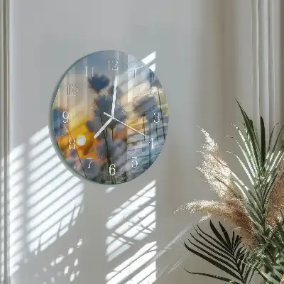 Nástěnné hodiny skleněné kulaté Bavlna