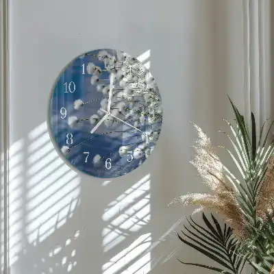 Nástěnné hodiny skleněné kulaté Bavlna