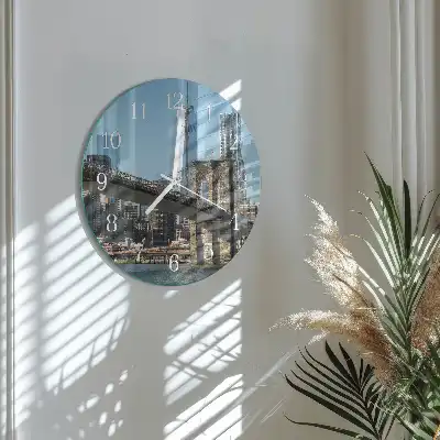 Kulaté skleněné hodiny na stěnu Horizont