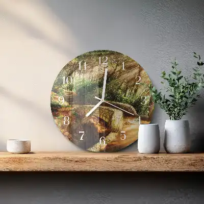 Kulaté skleněné hodiny na zeď Lesní most