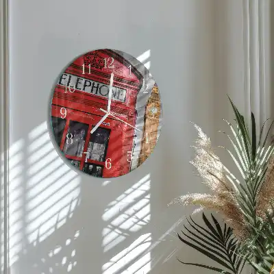 Kulaté skleněné hodiny na stěnu Londýn