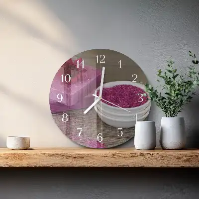 Hodiny s fotkou skleněné kulaté Květ
