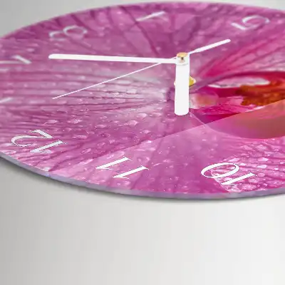 Nástěnné hodiny skleněné kulaté Orchidej