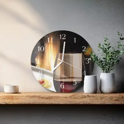 Nástěnné hodiny skleněné kulaté Špagety